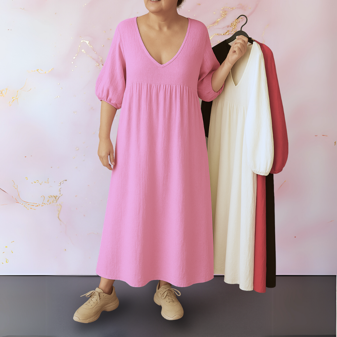 Cléo - Elegant V-Neck Dress