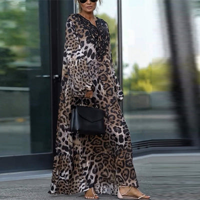 Cerise - Leopard Print Maxi Dress